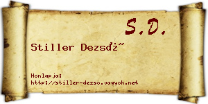 Stiller Dezső névjegykártya